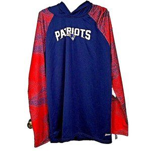 NWT Zubaz NFL New England Patriots Men's Lightweight Pullover Hoodie XXL Blue